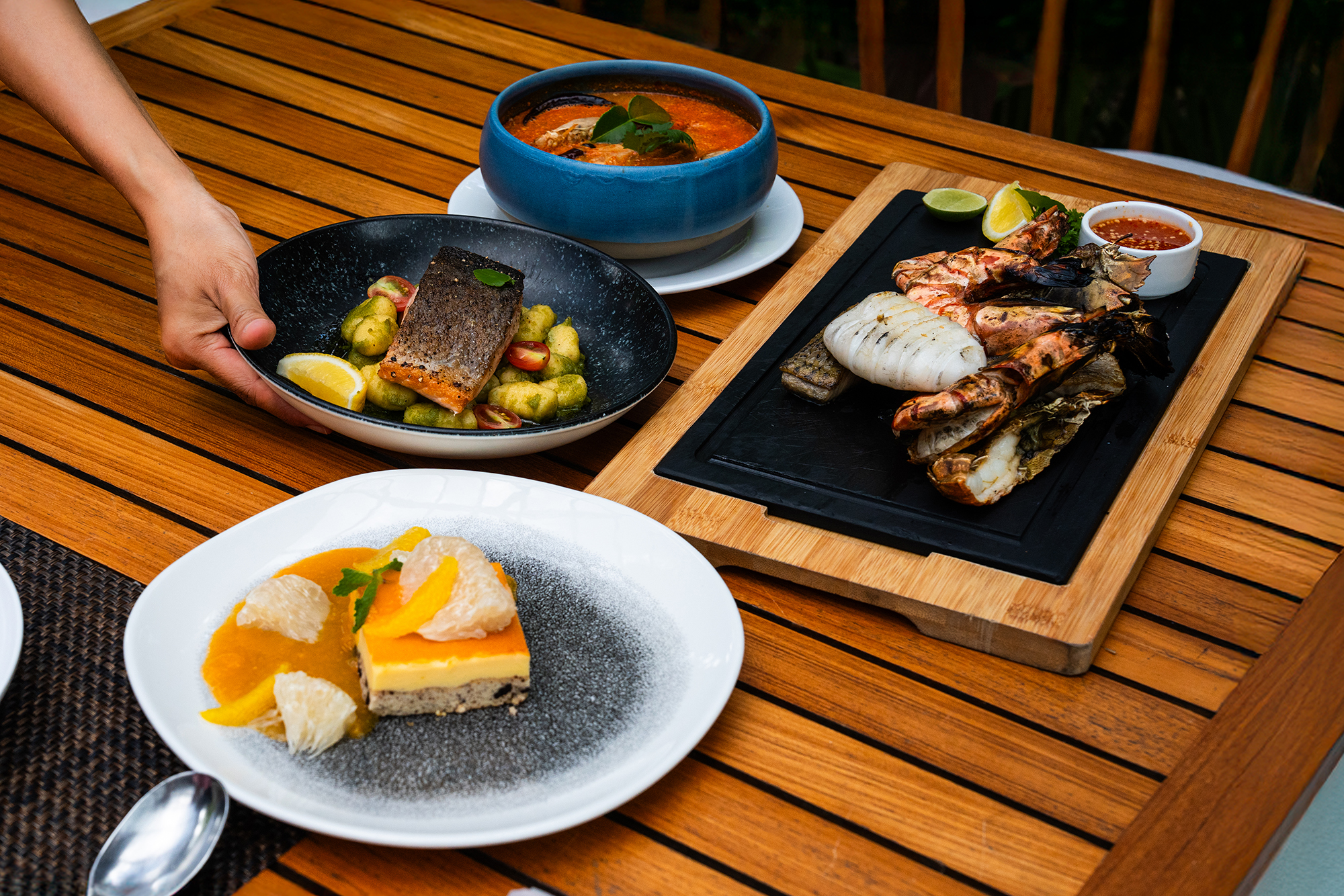 Beach House table spread at Avani Khao Lak