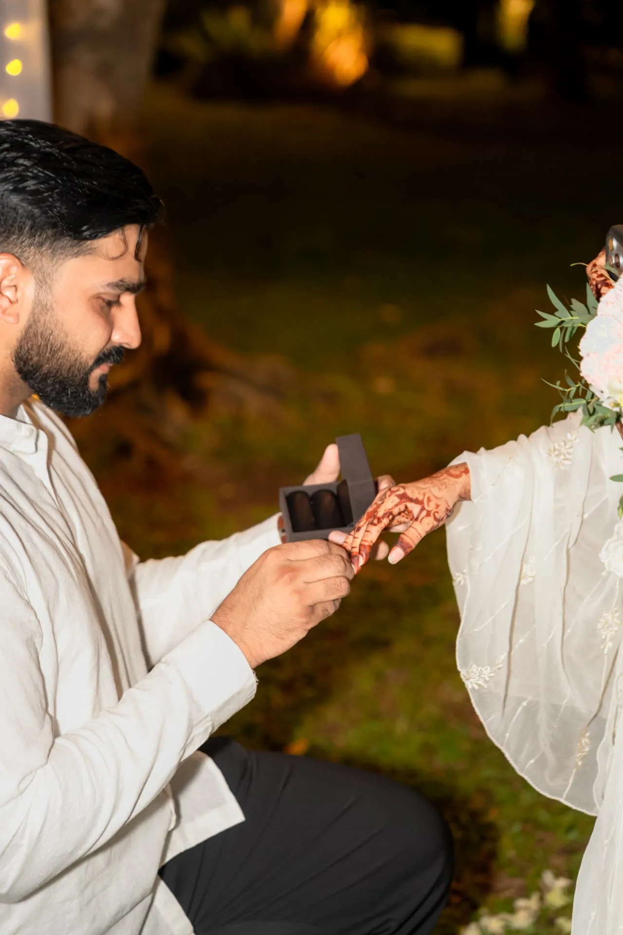 Presenting an engagement ring